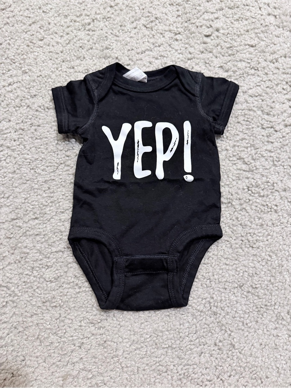 Black “Yep!” Onesie